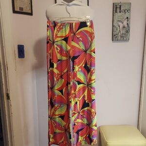 Trina Turk Colorful Floral Pattern Pants Wade Leg